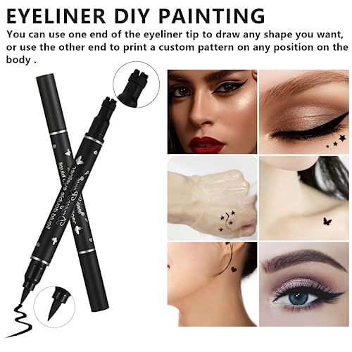 5Pc Double-Head Eyeliner Stamp Pen Set with Winged Liner