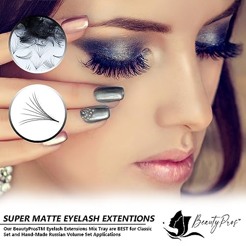 5D Premade Volume Lash Extension Kit- 5D Mixed Tray 500 Premade Fans Eyelash Extensions - Premade Lash Fans Pointed Handmade Premade - Loose Fans Thin Base (5D-0.07 D-Curl 9-16mm White)