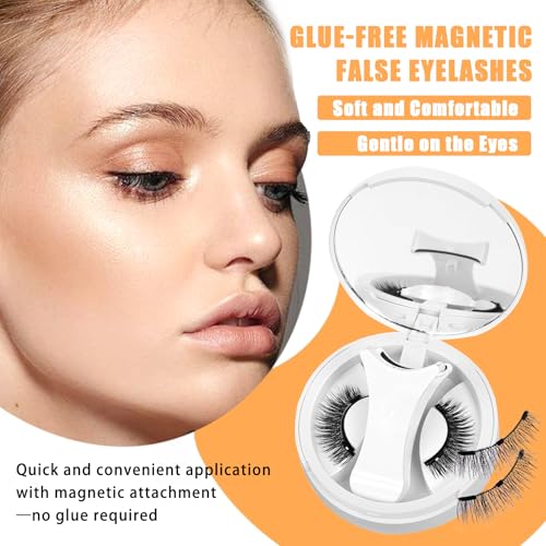 Magnetic Eyelashes with Applicator – No Glue, Reusable