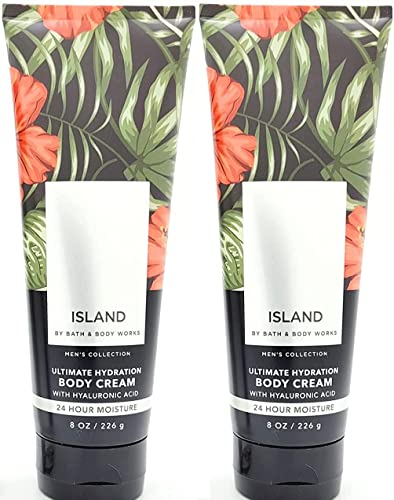 Bath & Body Works Bath and Body Works Island Men's Collection Ultimate Hydration Ultra Shea Cream 8 Oz 2 Pack (Island) green 1 pounds 16 Ounce