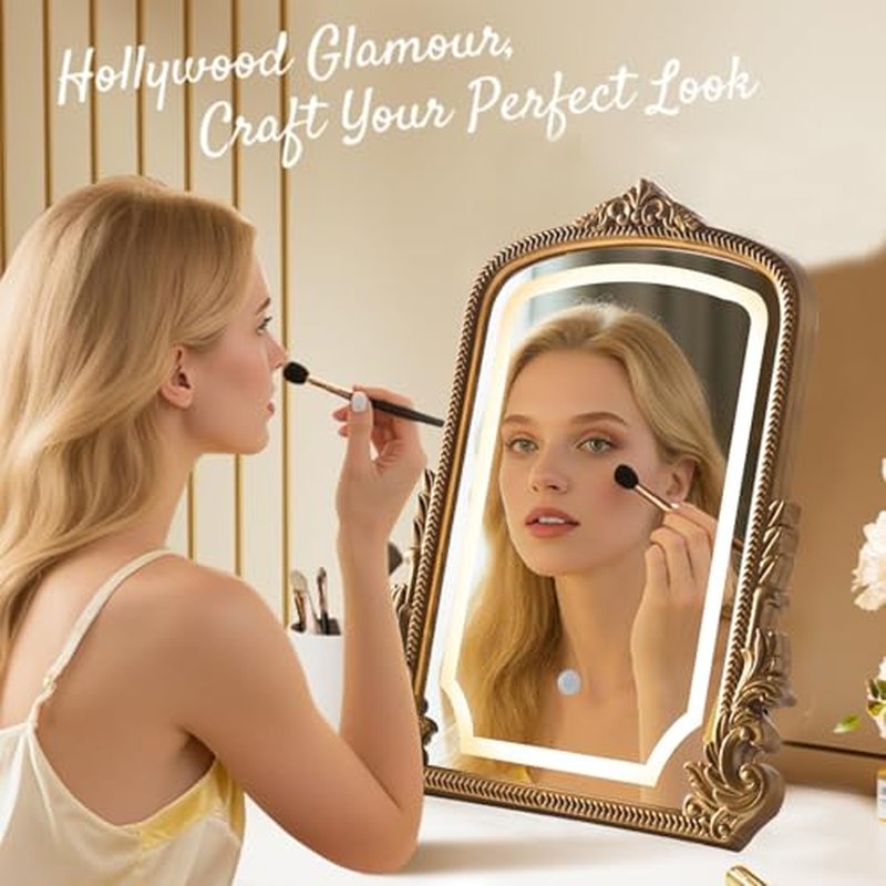 Large 16x20 Vintage LED Vanity Mirror with Dimmable Lights