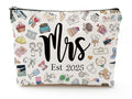 Linen Makeup Bag for Bride - Wedding & Bridal Shower Gift, Personalized Est 2025