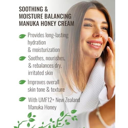 Wild Naturals Manuka Honey Moisturizer for Dry, Sensitive Skin ? Eczema Relief Face Cream ? Soothing Cream for Redness & Irritation ? Face, Hand & Body Moisturizer for Women & Men