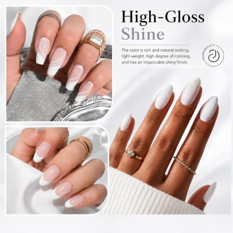 AZUREBEAUTY White Gel Nail Polish 18ML - UV/LED Soak Off
