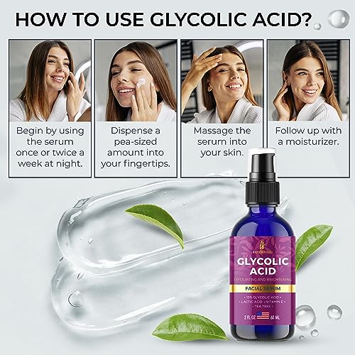 Glycolic Acid Serum for Face 15% Strength - Extra Large Size (2Oz) - Advanced Formula for Enhancing Skin Radiance, Texture Improvement, Addressing Uneven Tone & Fine Lines by InstaSkincare