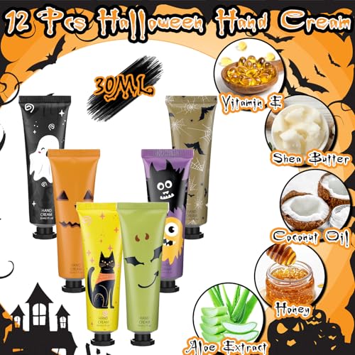 Halloween Hand Cream Gift Set - 12 Mini Lotions with 6 Scents