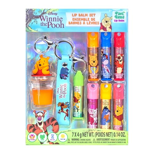 Winnie the Pooh 7-Pack Lip Balm Set with Keychain