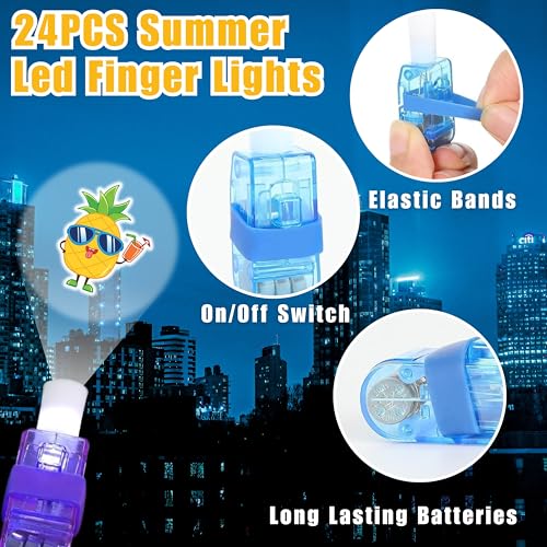 72 Piece Glow Party Set - LED Finger Lights & Luminous Tattoos