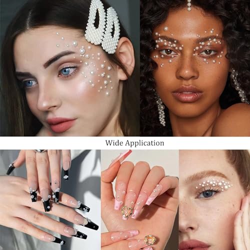 4368 PCS Self-Adhesive Face Gems Rhinestones Jewels Stickers