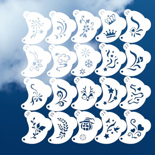 20 Reusable Body Paint Stencils with Storage Pouch