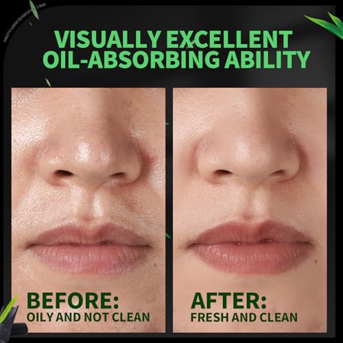 Gootaimi 200 Sheets Large Oily Skin Blotting Paper with Bamboo Charcoal