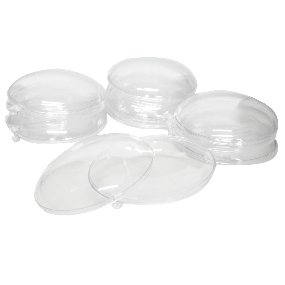 Homeford Fillable Plastic Clear Oval Ornament, 4-1/4-Inch, 12-Count