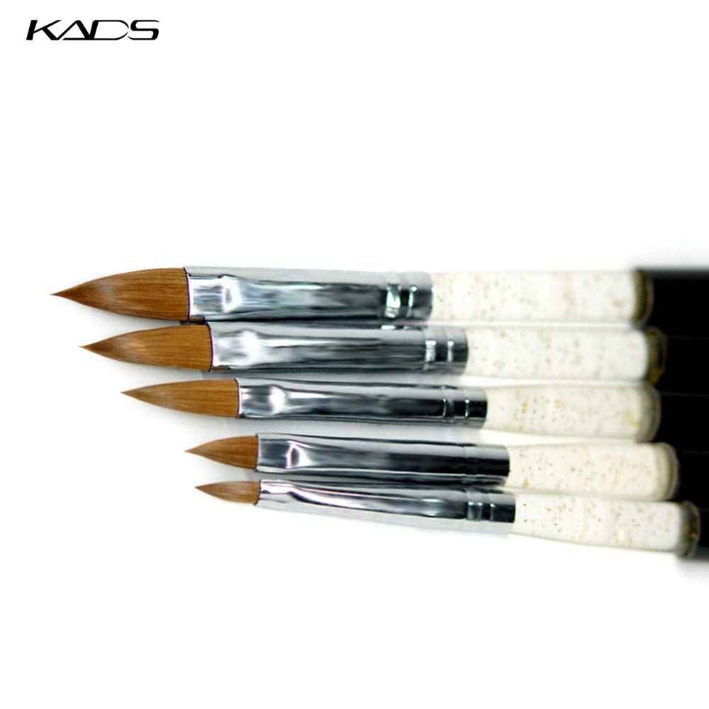 KADS Kolinsky Sable Acrylic Brush Set - 5pcs, Sizes 2# to 10#, Black Kolinsky Sable Nail Brushes