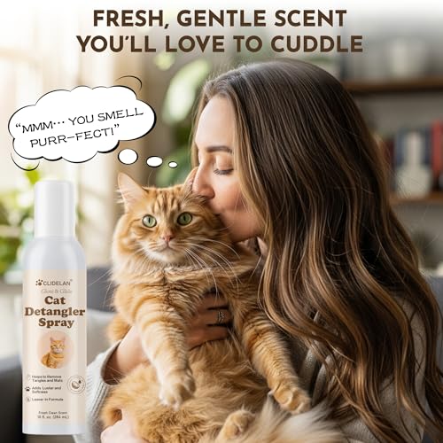 Cat Detangler Spray for Matted Fur & Grooming - Soothes & Hydrates