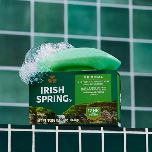 Irish Spring Bar Soap for Men, Original Clean, 3.7 oz, 24-Pack
