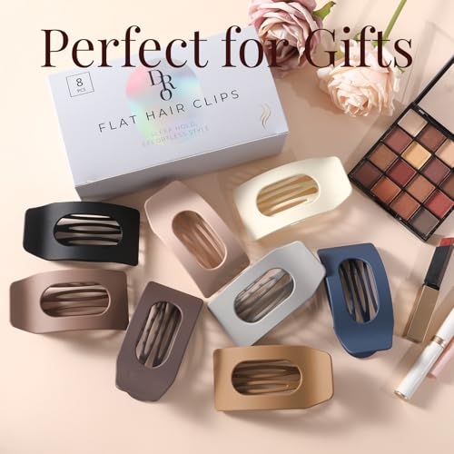Flat Hair Clips for Women – 8-Pack Large Matte Claw Clips