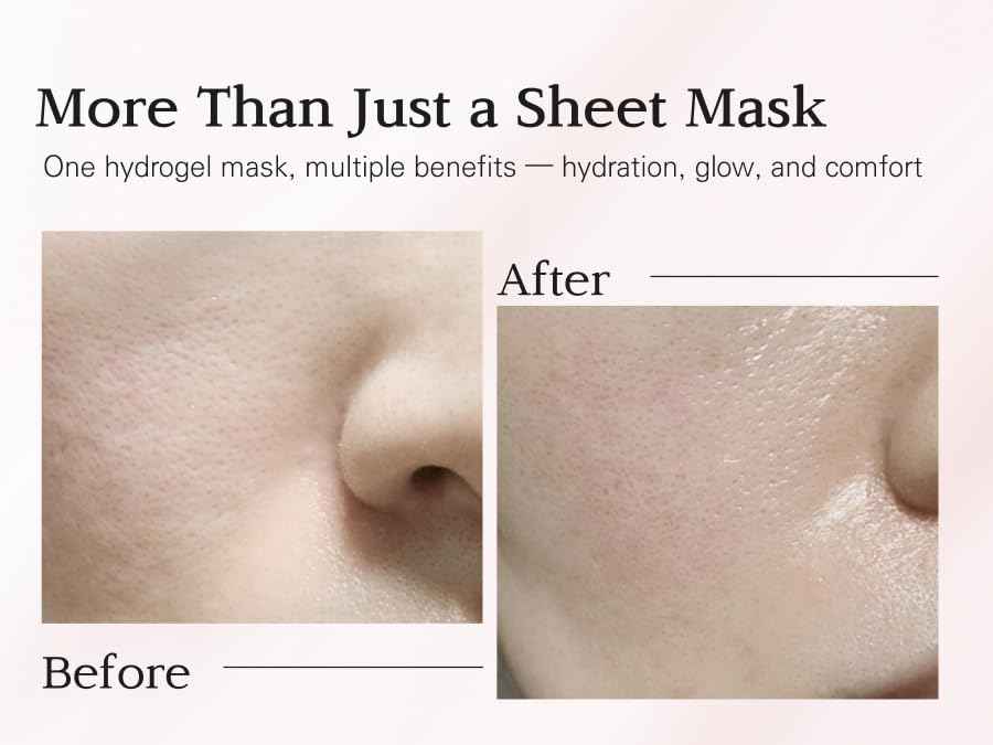 BLANC DUBU Nuborn Cell Hydrogel Collagen Mask | Hydrating Face Masks with Peptides & Hyaluronic Acid | Collagen Face Mask Overnight for Glass Skin | Face Masks Korean (4-Pack)