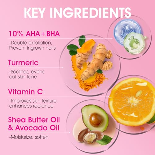 Bikini Exfoliator Scrub with AHA+BHA, Turmeric & Walnut