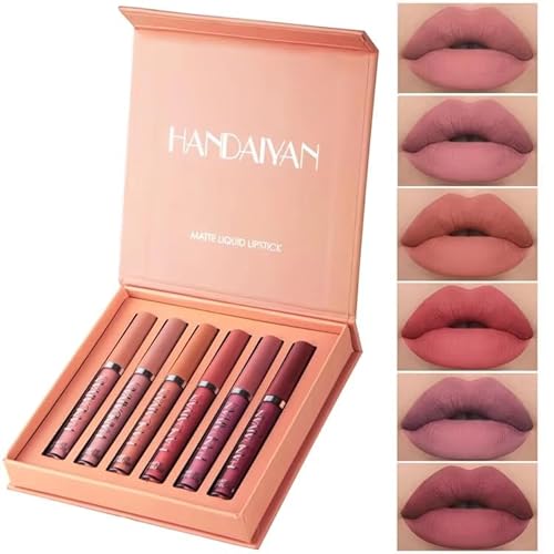 R.Y.M Matte Liquid Stick Sets, Natural, Moisturizing, Plumping Lip Gloss Set, Long Lasting for lip color, minimizes lipgloss, with beautiful finishing(B, 0.54 Ounce (Pack of 6))