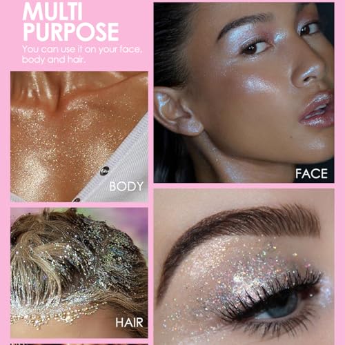 Roll-On Body Glitter Gel - Holographic Mermaid Sequins (2 Pack)