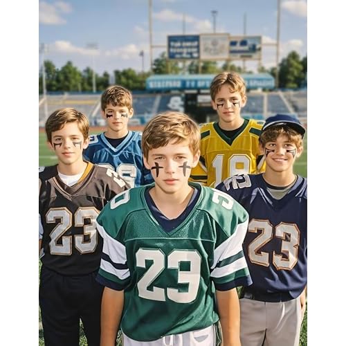 48 Pairs Eye Black Stickers, Sports Face Eyeblack Sticker for Baseball Football Softball Accessories Themed Party Birthday Party Supplies (Mixed Cross, 48 Pairs)