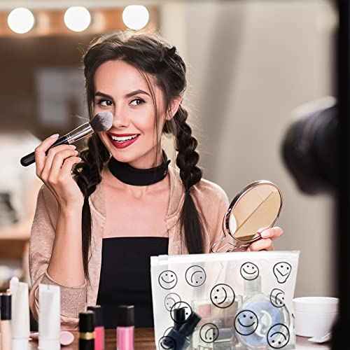 Silkfly 50 Pcs Clear Makeup Bags Bulk Cosmetic Bags with Zippers Travel Toiletry Pouch for Women Men Portable Waterproof PE Pouch Fit Airport Airline Compliant