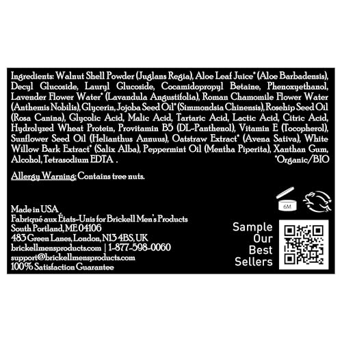 Brickell Men's Polishing Body Scrub for Men, Natural and Organic Body Exfoliator to Remove Dirt, Prevent Blemishes, and Brighten Skin (8 ounce)