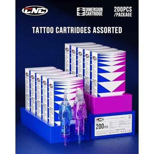 CNC Tattoo Cartridge Needles 200pcs Assorted Needle with Membrane RL RS RM Mixed Cartridges for Tattooing Supplies EN04B-200KIT-A