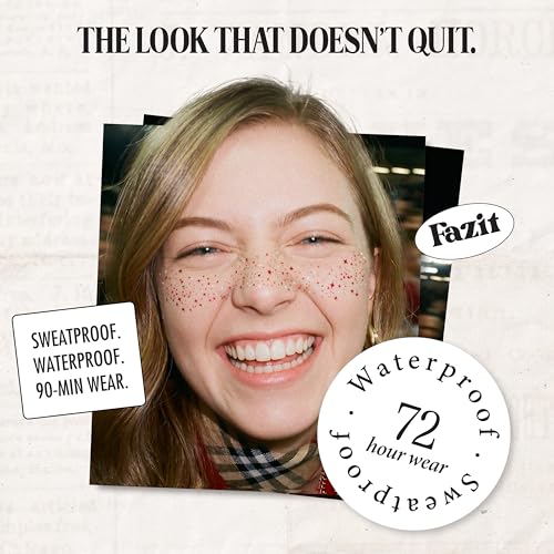 Fazit England Soccer Glitter Makeup Patches - Waterproof Face Stickers (6 Pack)