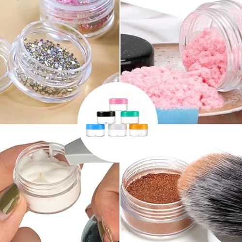 12 Pcs 5g Plastic Lip Balm Containers with Lids & Mini Spatulas for Travel & Cosmetics