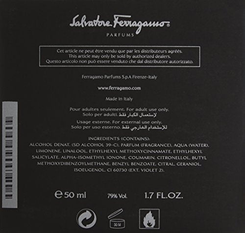 Salvatore Ferragamo F Black Eau De Toilette Spray for Men, 1.7 Fl Oz