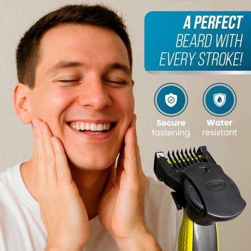 POWAKKA Black 14-in-1 Trimmer & Shaver Guard Compatible with OneBlade - Adjustable Lengths