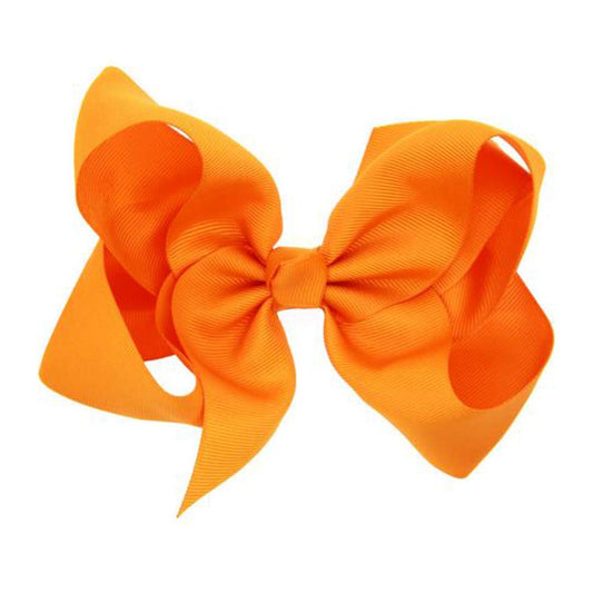 Hair Clips Boutique Hair Bows Alligator Clip for Women Girl Hairpin 6 Inch TSFJ02 (Orange)