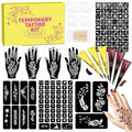 MuseLuxe 126 Temporary Tattoo Stencils Kit with Ink & Gloves