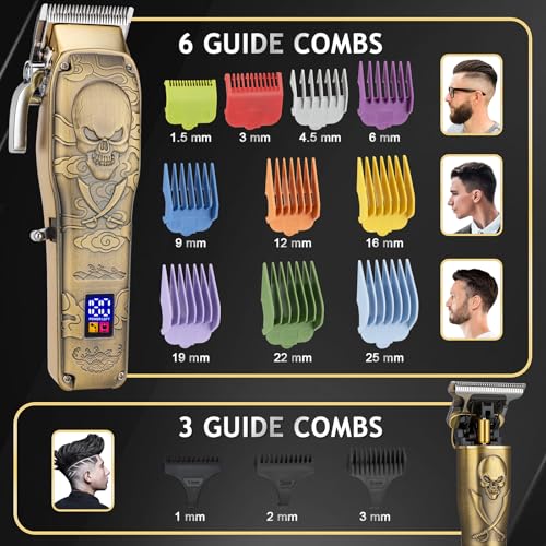 Audoc Professional Cordless Hair Clippers for Men Pro Li Outliners Trimmer Low Noise Hair Trimmer for Men Quiet Metal Housing Hair Cutting Kit for Home Barber Kid Father