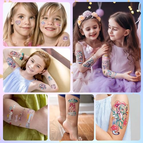 Unicorn Temporary Tattoo Kit for Kids - 35 Styles, 24 Sheets