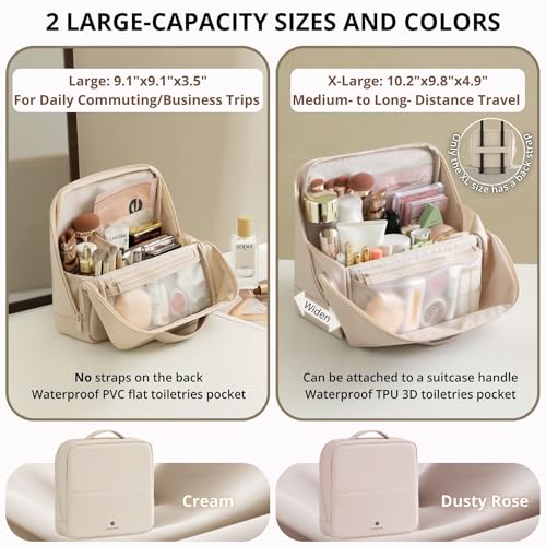 Tianzong Large Travel Makeup Bag - Waterproof Cosmetic Organizer