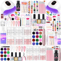 Acrylic Nail Kit Set for Beginners with Everything Acrylic Powder Nail Drill Lamp Starter Kit with False Nail Tips Nail Art Decoration Tools for Home Salon Gifts