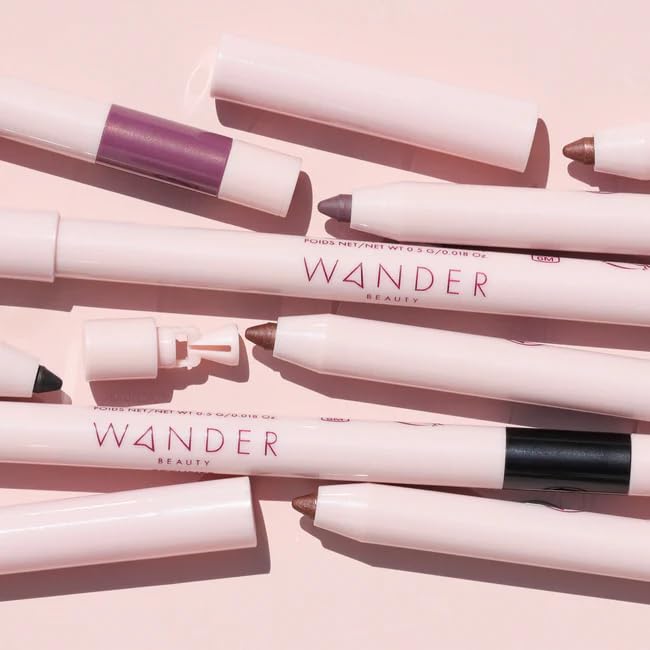 Wander Beauty Skyliner Automatic Gel Eyeliner (Jet Black) - Smudge-Proof Retractable Gel Liner - Precise Application With Built-In Eye Pencil Sharpener - Intense Pigment Gel Eyeliner - 0.01 fl oz