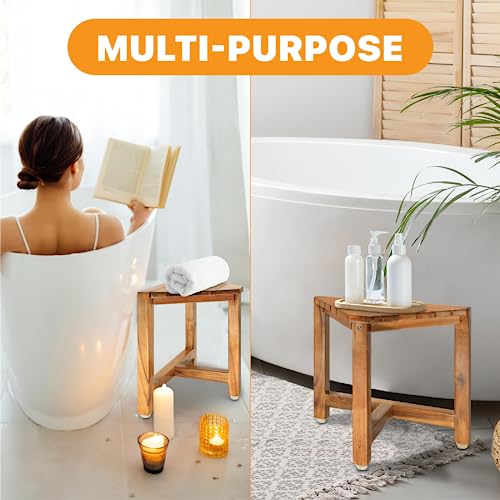 Shower Foot Rest Stool – 12" Shaving Bench for Small Bathrooms