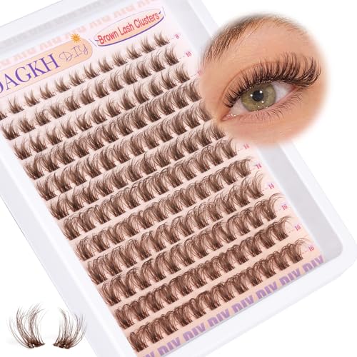 YDAGKH Brown Lash Clusters Natural Eyelash Extensions - Version 01 8-16mm Wispy D Curl