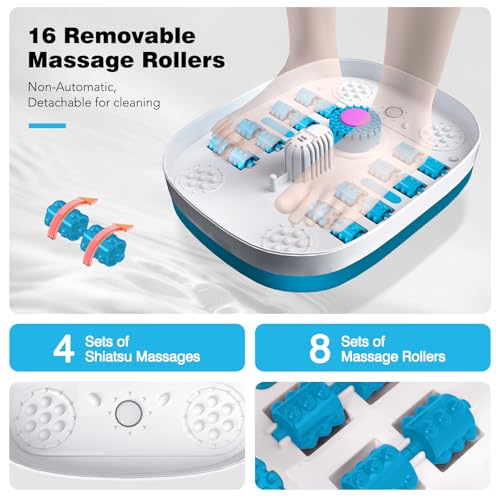 Collapsible Foot Spa Bath with Heat, Bubbles & Rollers