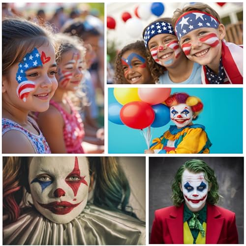 Red White Blue Face Paint Kit with Sponges - 1.01oz