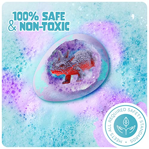 Dino Egg Bath Bombs - 6 Pack Kids Bath Fizzies with Surprise Dinosaurs