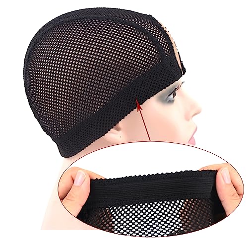 U Part Wig Cap Medium Black 2 Pack