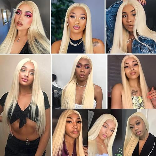 613 Blonde Straight Human Hair Bundles - 3 Pack, 20 Inch, 8A Virgin