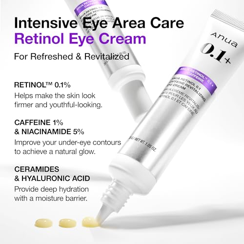 Anua Retinol 0.1% Caffeine Eye Cream for Dark Circles