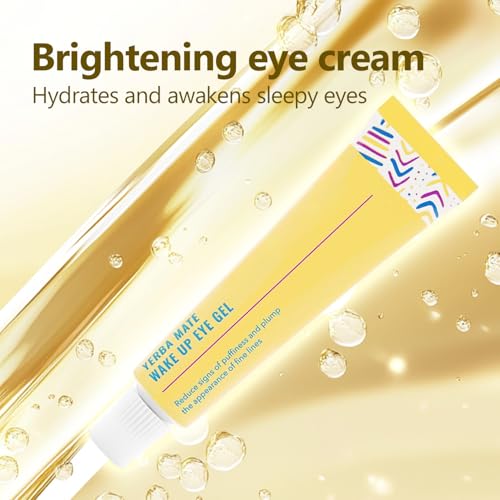 Wake up Eye Gel,Brightening Caffeine Eye Cream for Dark Circles to Hydrate, Minimize Puffiness,0.5 Fl Oz