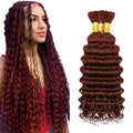 Reddish Brown Deep Wave Braiding Hair - 3 Bundles, 150g