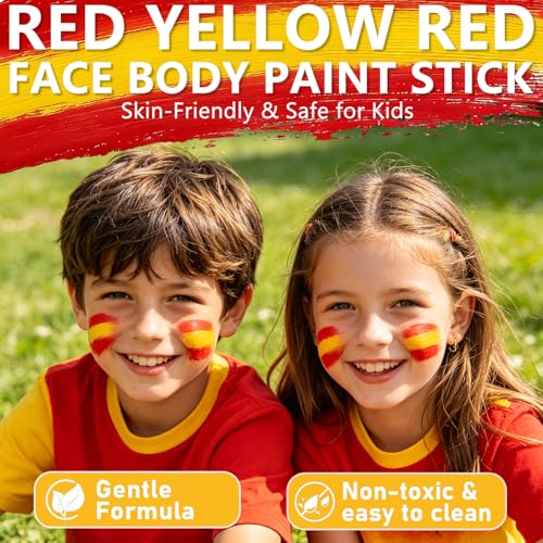 Spain Flag Face Paint Stick - Non-Toxic, Waterproof Crayon for Sports